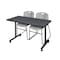 Kobe Rectangle Tables > Training Tables > Kobe Mobile Table & Chair Sets, 48 W, 24 L, 29 H, Grey MKTRCC4824GY44GY - alternate 1